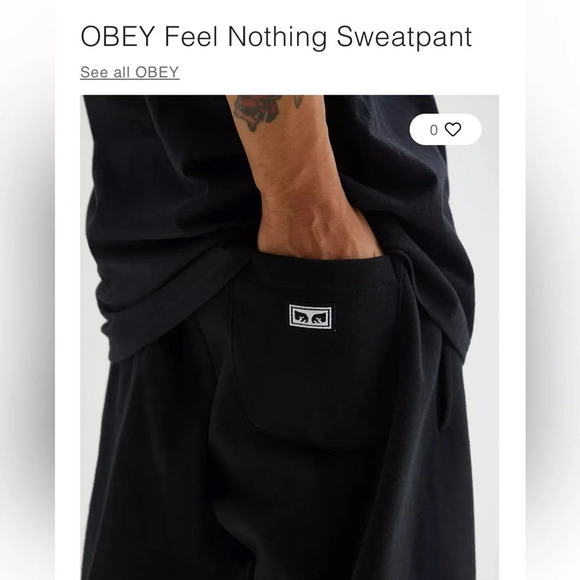 Feel Nothing All Eyesz Sweatpant Black size small NWOT - Picture 3 of 14